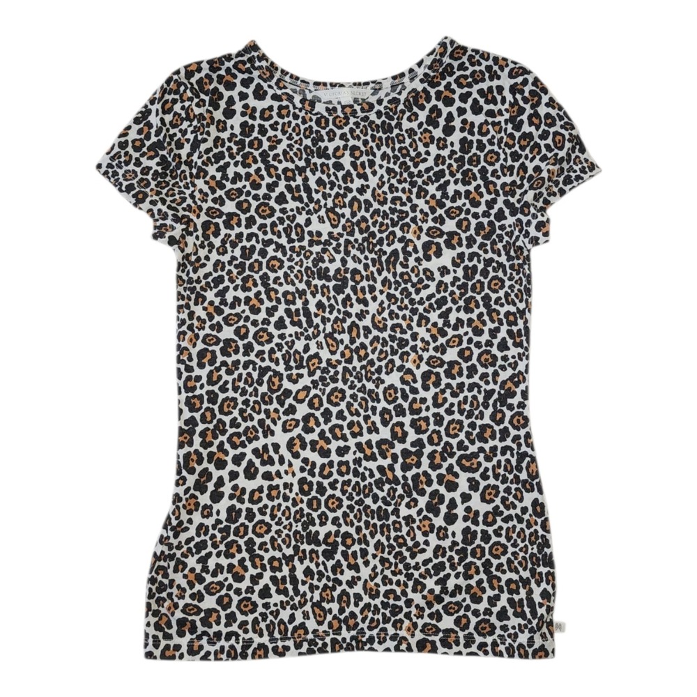 Victorias Secret Top Womens Size‎ XS Animal Print Short Sleeve Lounge Sleep
